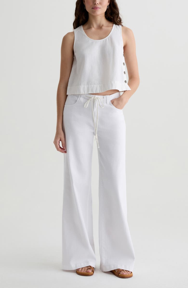 AG Stella Drawstring Wide Leg Jeans, Alternate, color, White