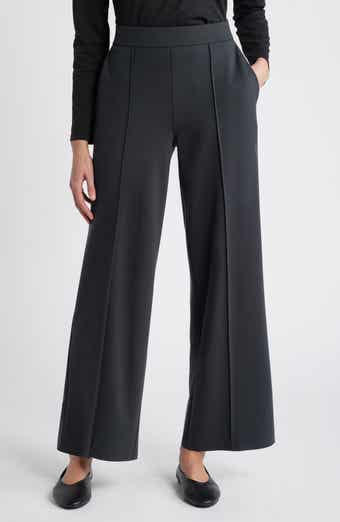 Eileen Fisher Flex Pintuck Double Knit Ponte Wide Leg Pants