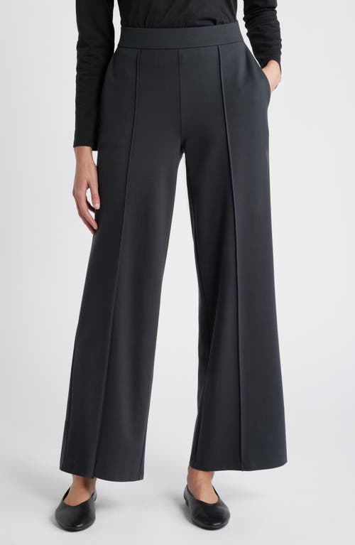 EILEEN FISHER EILEEN FISHER FLEX PINTUCK DOUBLE KNIT PONTE WIDE LEG PANTS 