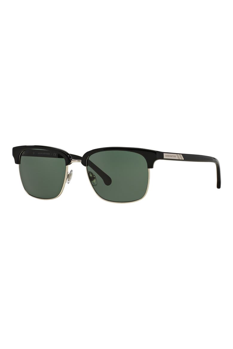53mm Square Sunglasses, Alternate, color, GOLD BLACK/ GREEN