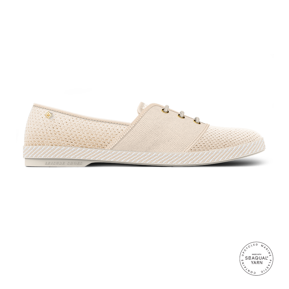 Classic Mesh Slip-On Loafer with Laces, Main, color, Cream