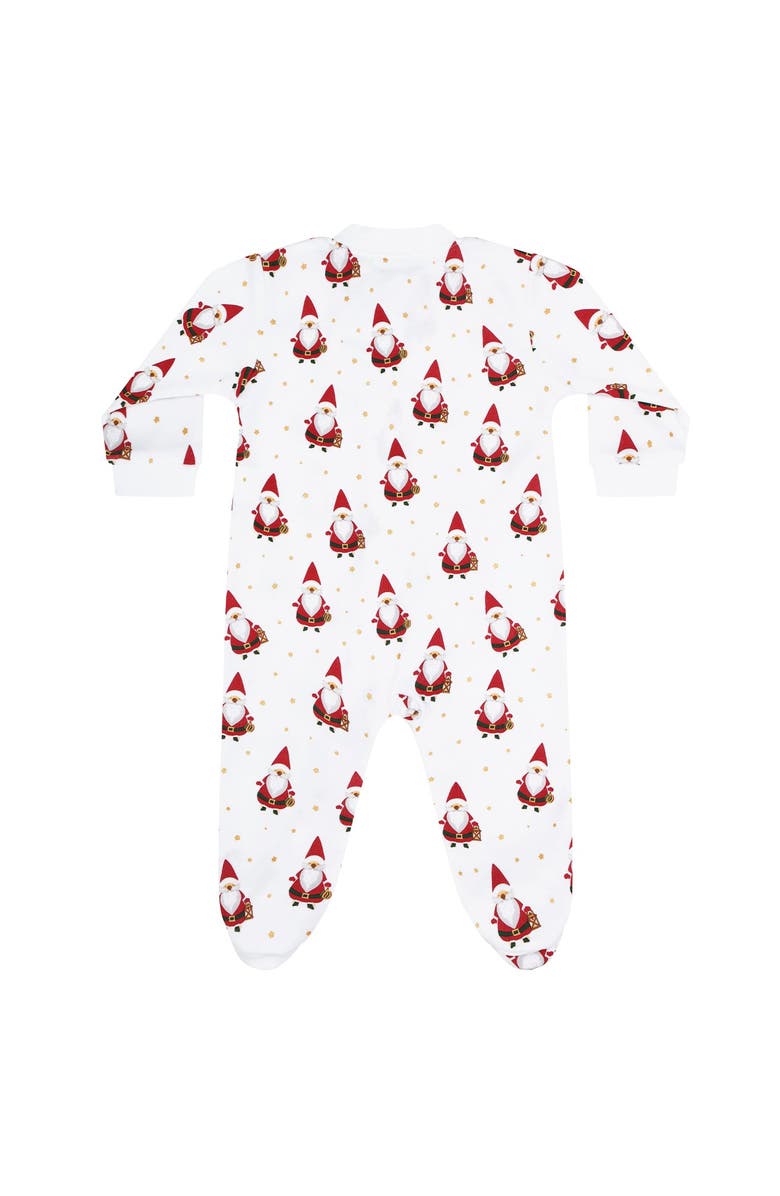 Nellapima Pima Cotton Santa Print Zipper Footie - Baby, Alternate, color, Multicolor