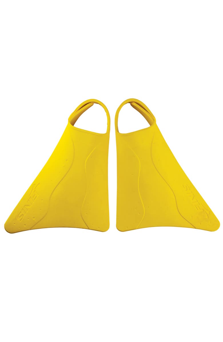 FINIS Fishtail 2 Swim Fins for Toddlers and Kids Builds Water Confidence Soft Rubber Fit Float Assist, Main, color, Yellow
