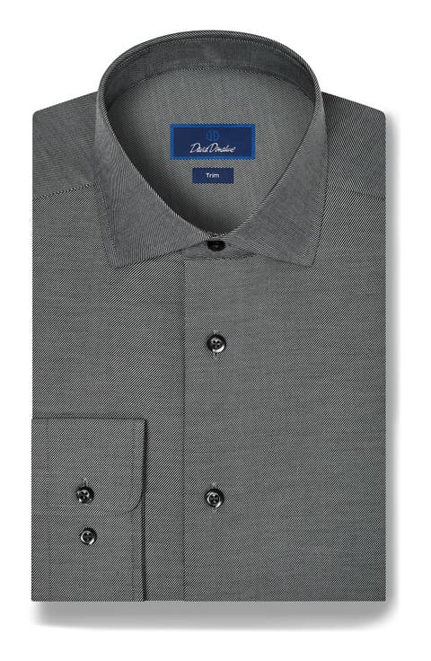 Trim Fit Cotton & Cashmere Dress Shirt