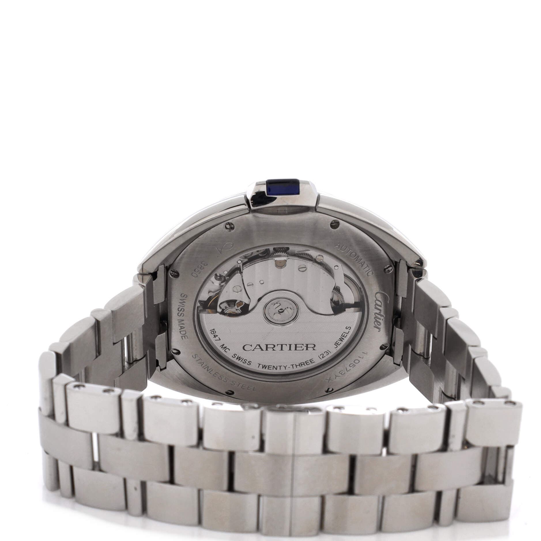 Cle de Cartier Automatic Watch Stainless Steel 40, Alternate, color, Metallic Silver
