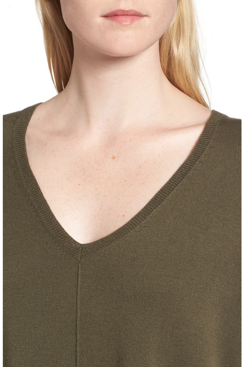 Everyday V-Neck Sweater, Alternate, color, OLIVE SARMA