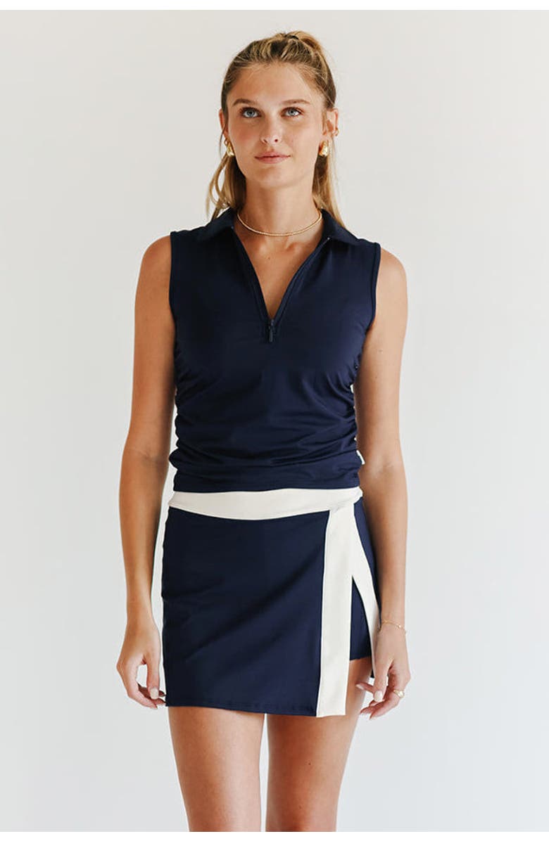 Beldrie Dash Split Skort, Alternate, color, Navy