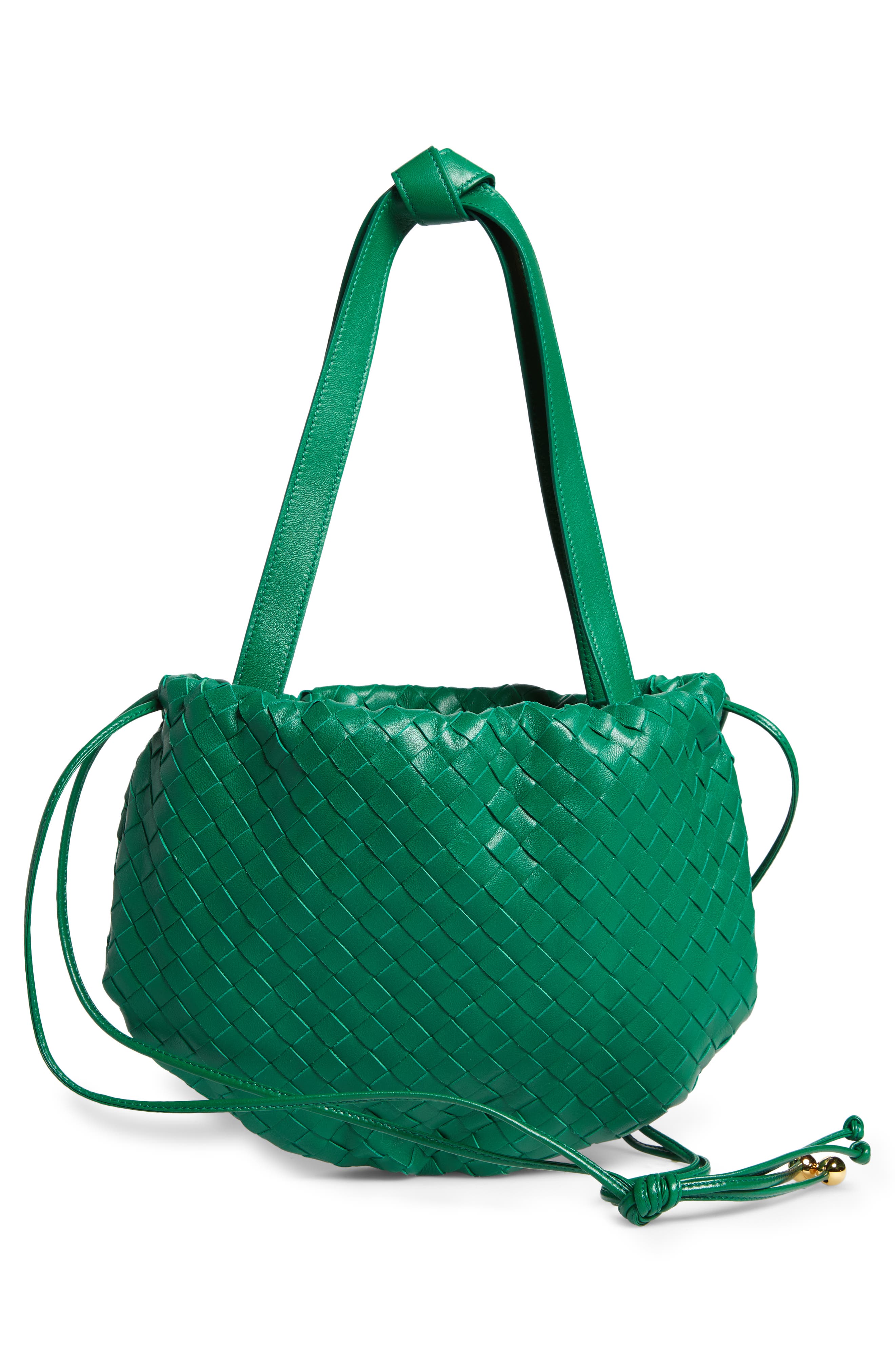 Bulb Intrecciato Leather Bucket Bag, Alternate, color, RACING GREEN/ GOLD