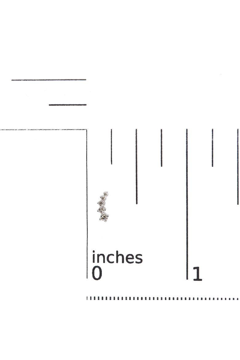 10K White Gold 1/10 Ct Diamond Journey Style Climber Stud Earrings, Alternate, color, White