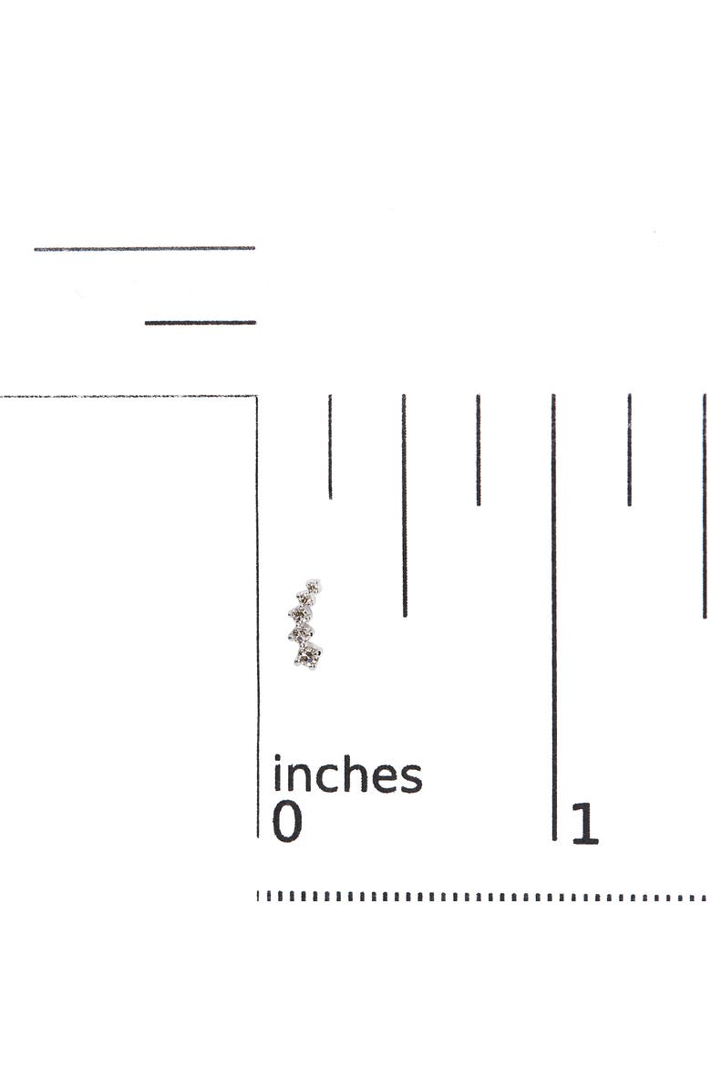 Haus of Brilliance 10K White Gold 1/10 Ct Diamond Journey Style Climber Stud Earrings, Alternate, color, White