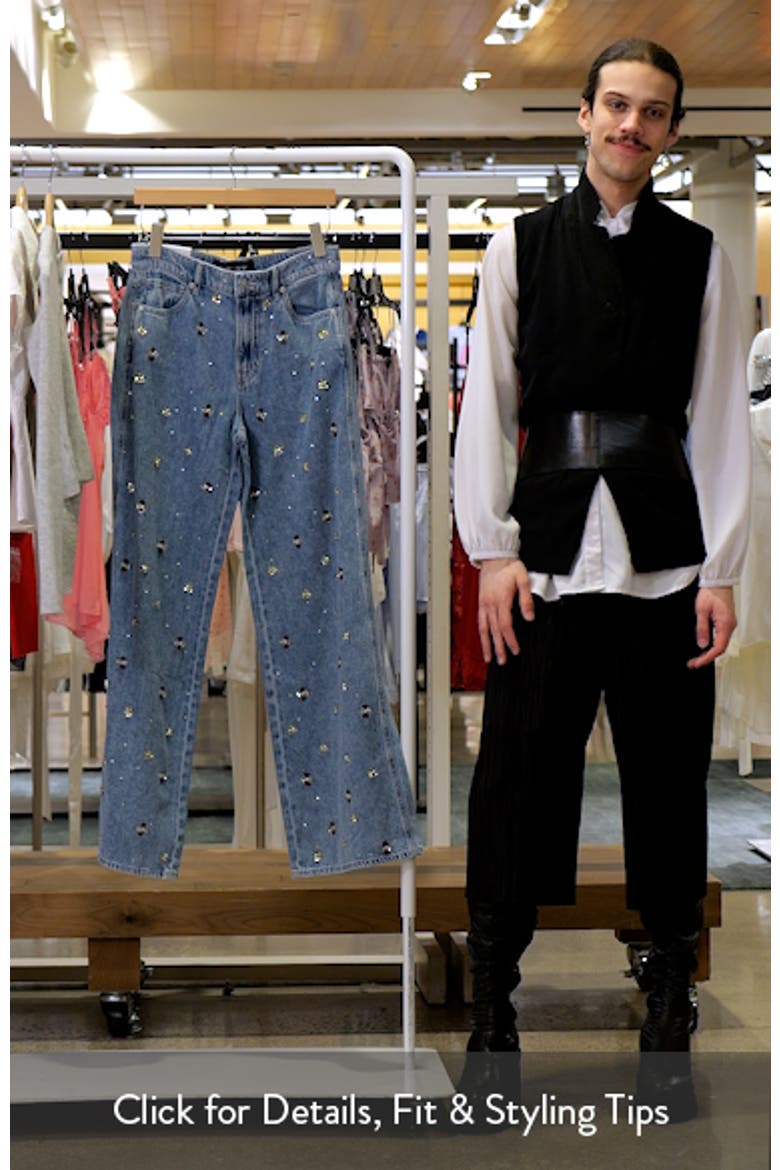 Kasey Embellished Wide Leg Jeans (Women) | Nordstrom