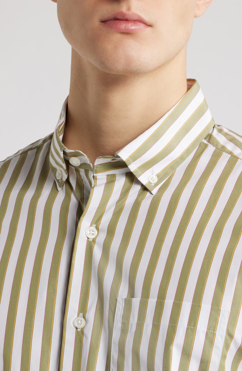 Scott Barber Bold Stripe Cotton Sateen Button-Down Shirt, Alternate, color, 