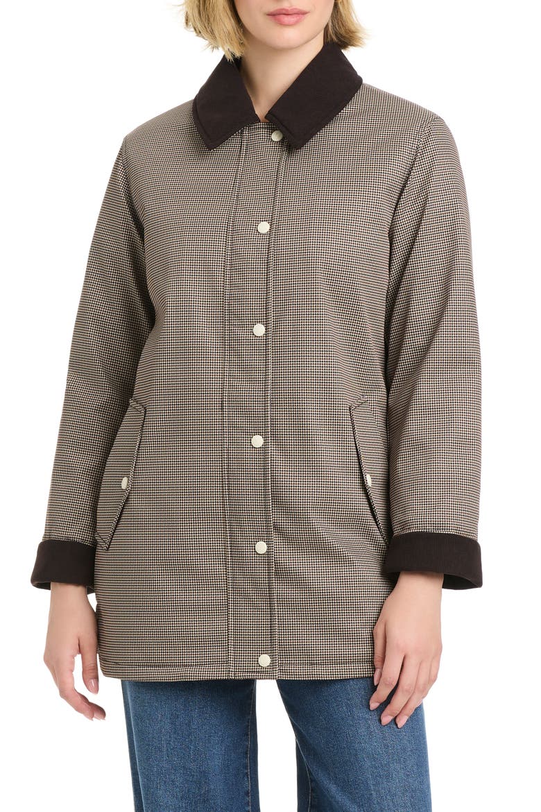 Water Resistant Barn Jacket, Alternate, color, BROWN MINI HOUNDSTOOTH