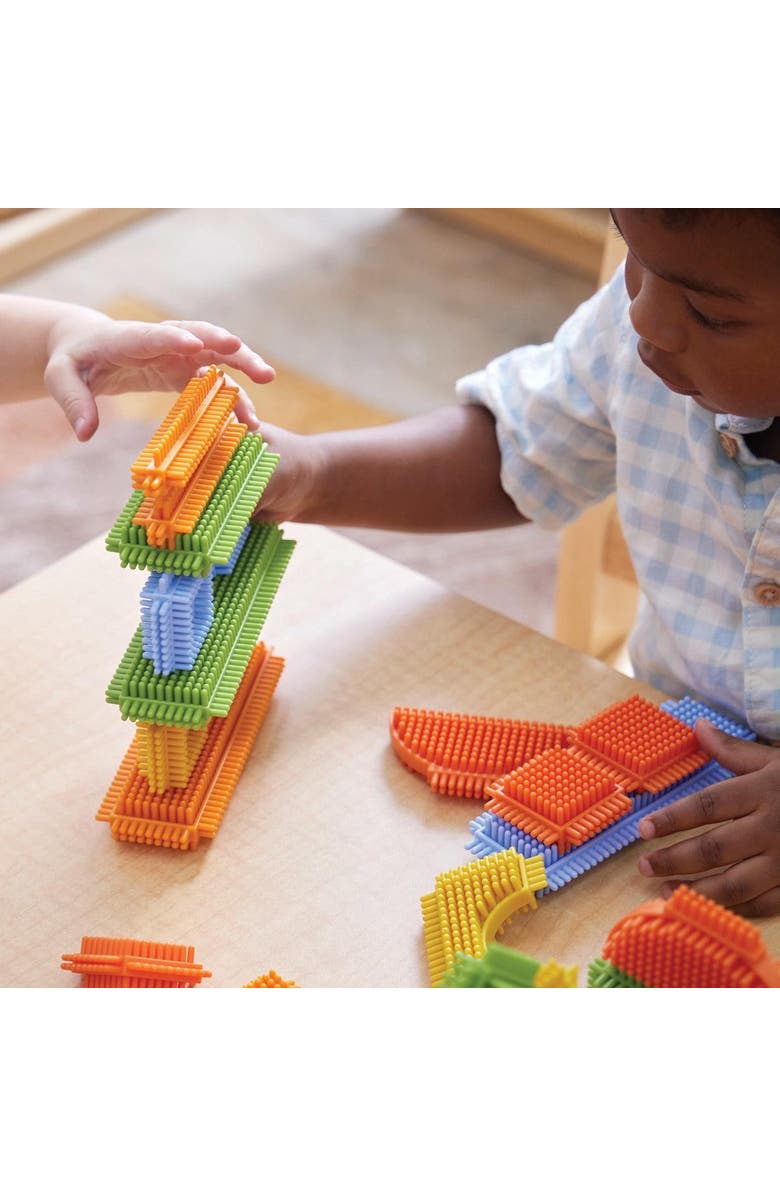 Kaplan Early Learning Company Snap and Stack Thistle Blocks - 220 Pieces, Alternate, color, Multicolored