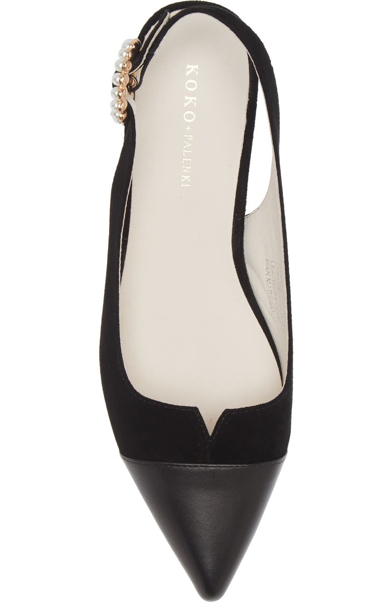 KOKO + PALENKI Stella Pointed Cap Toe Slingback Pump, Alternate, color,