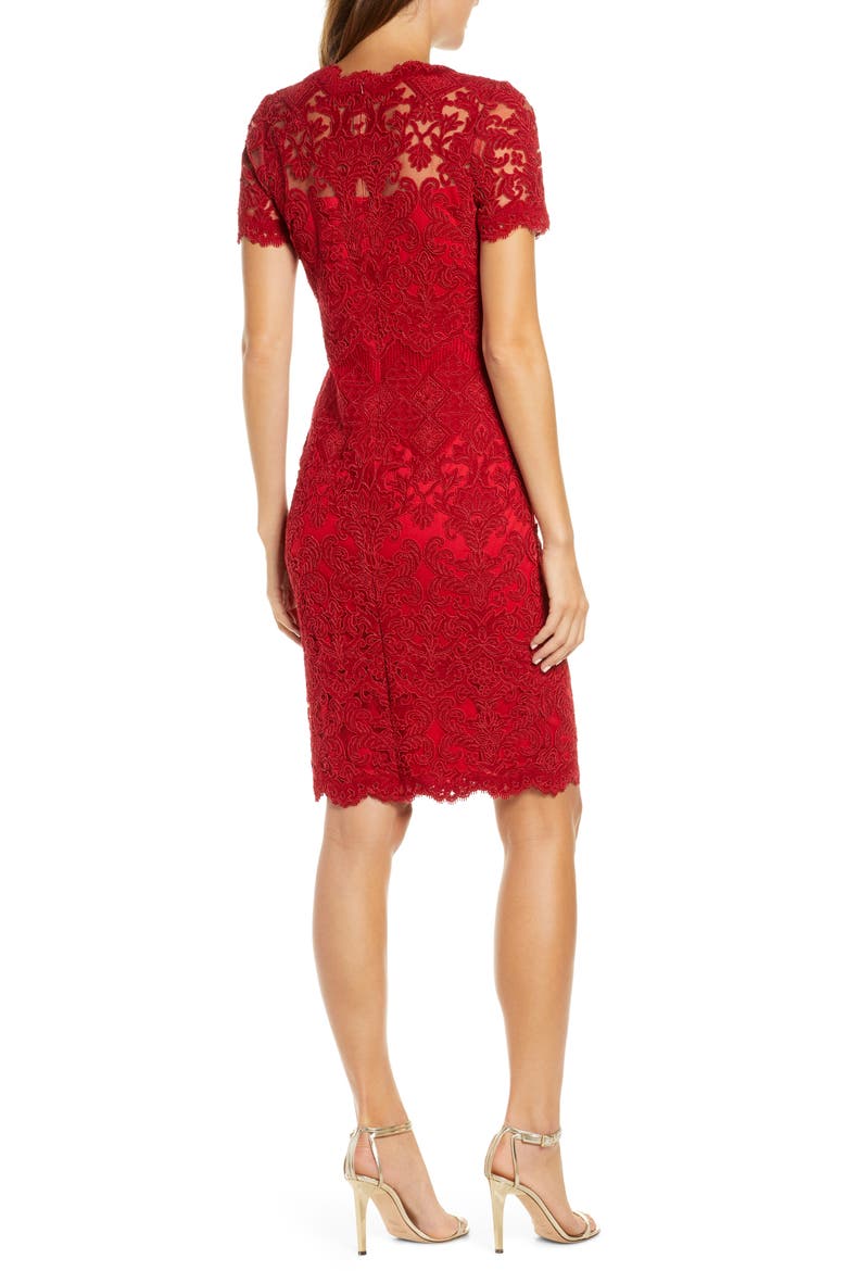 Lace Sheath Dress, Alternate, color, FLAME