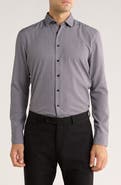 SOUL OF LONDON Dot Stretch Button-Up Shirt