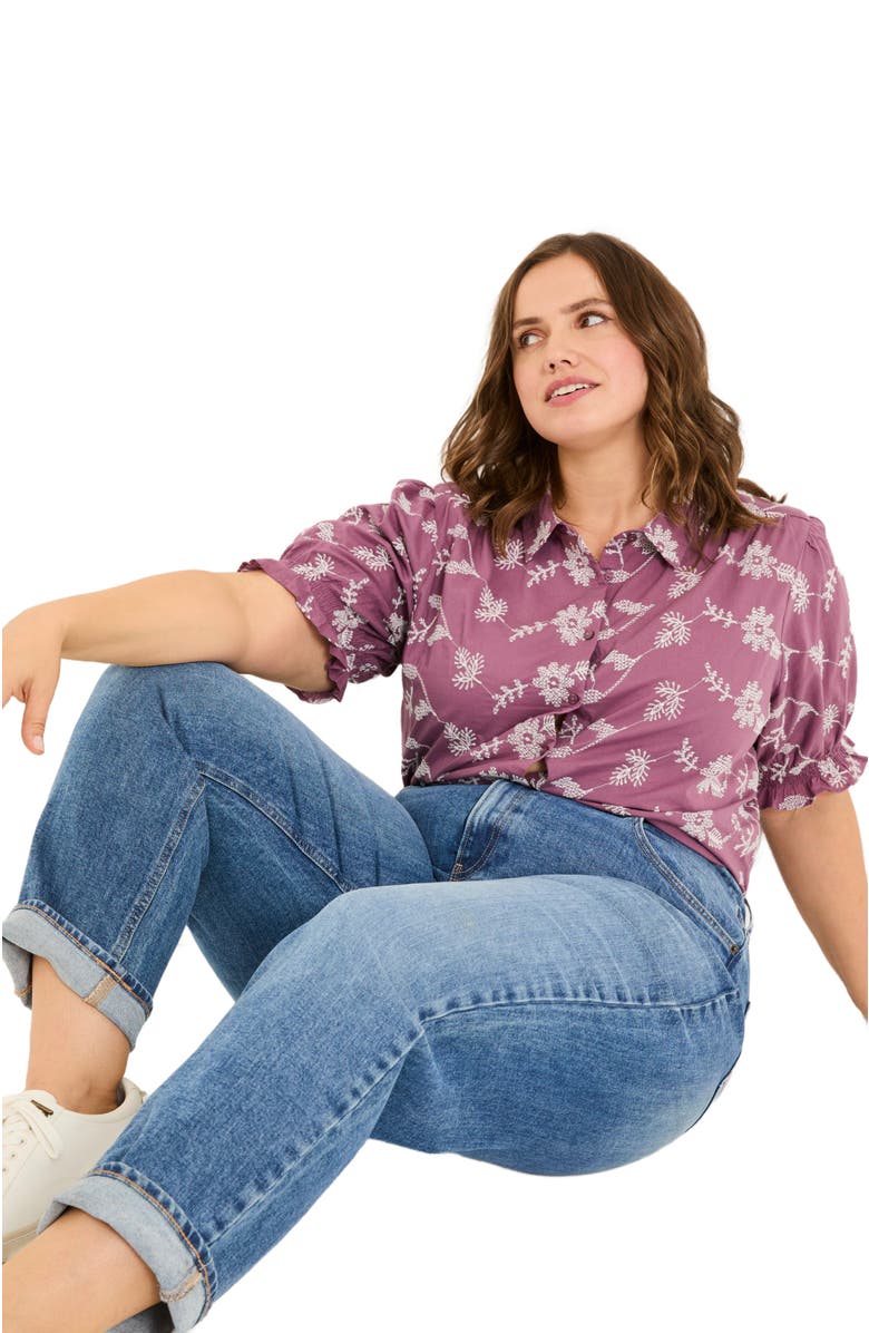 FatFace Plus Size Kat Embroidered Shirt, Alternate, color, 