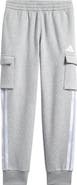 adidas Kids' 3-Stripes Camo Halftone Fleece Cargo Pants