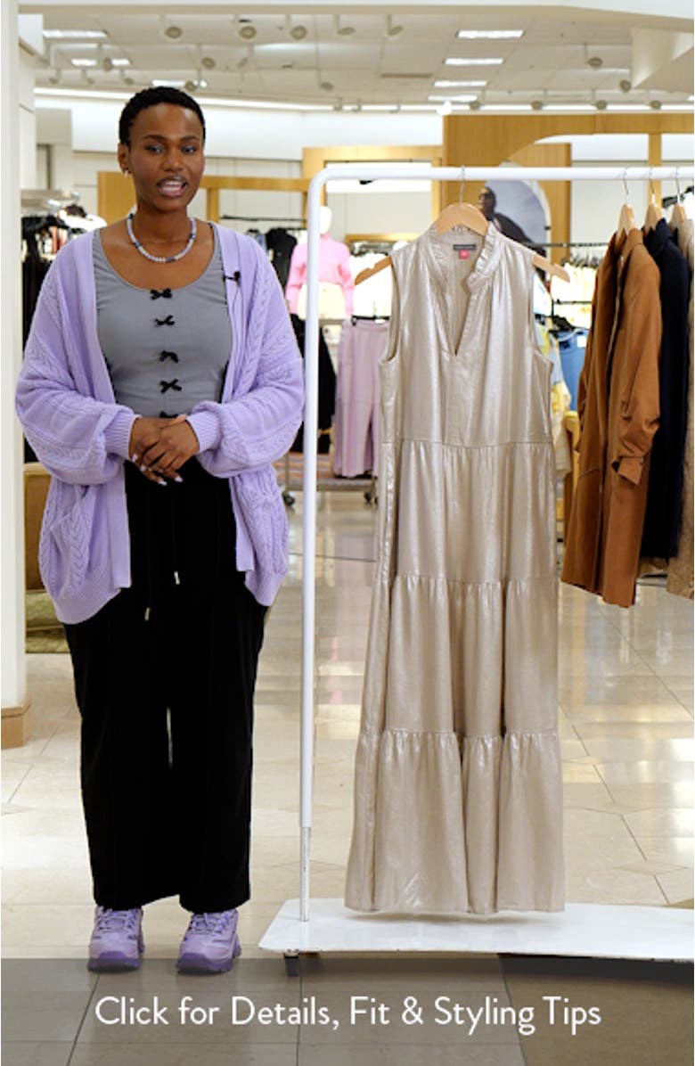 Ruffle Sleeveless Tiered Linen Blend Maxi Dress, sales video thumbnail