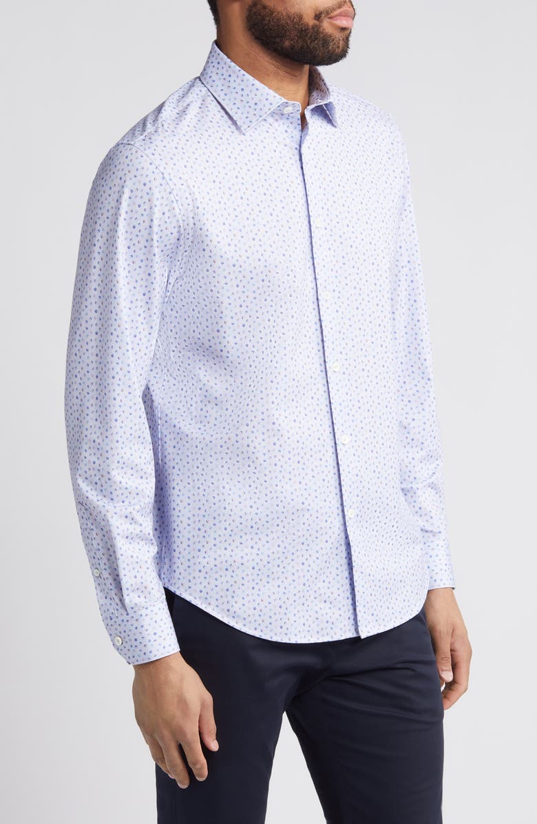 Bugatchi James OoohCotton<sup>®</sup> Scatter Print Button-Up Shirt, Alternate, color,