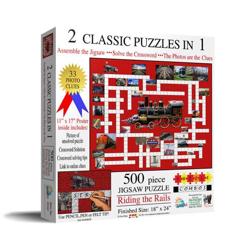 Riding the Rails 500 piece Jigsaw Puzzle for Adults Puzzle Combo