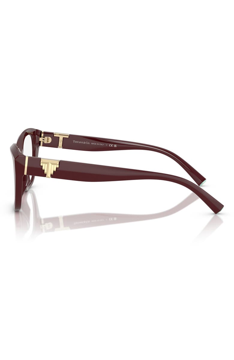 Tiffany & Co. 54mm Cat Eye Optical Glasses, Alternate, color, Burgundy/ Demo Lens