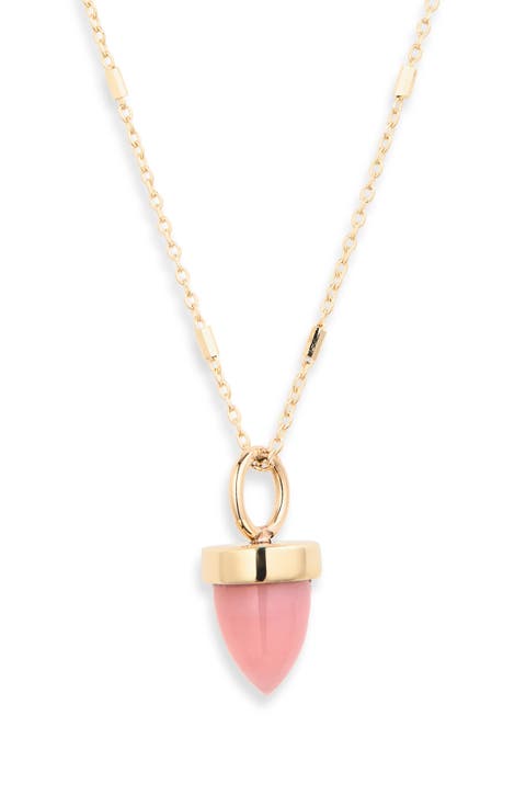 Opal Bullet Pendant Necklace