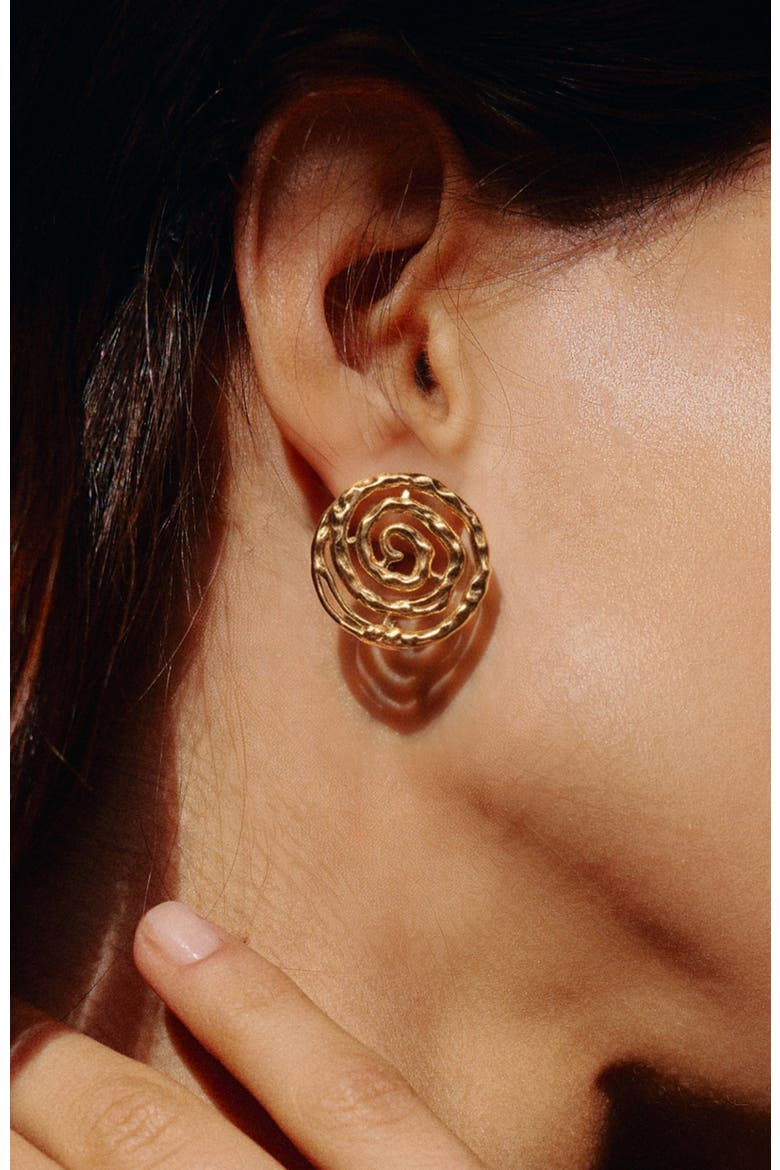 Eternal Spiral Round Earring, Alternate, color, Gold