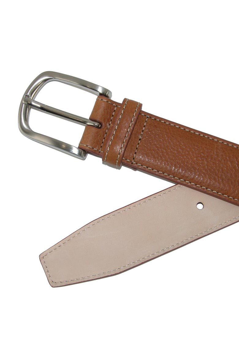 Men's Brescia Boxcalf Casual Belt with Contrast Stitch, Alternate, color, Tan