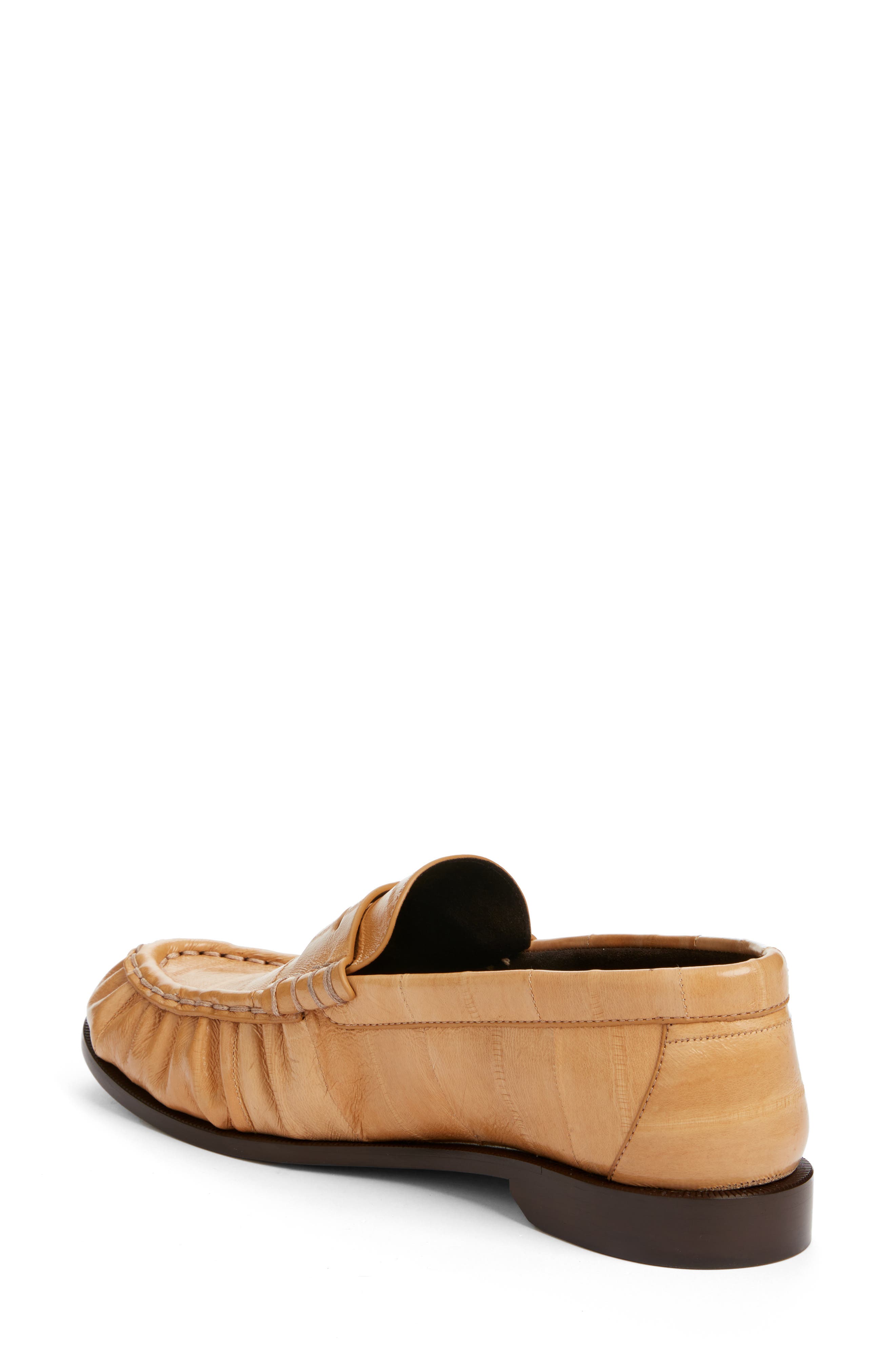 Saint Laurent Eelskin Embossed Loafer, Alternate, color, Soft Beige