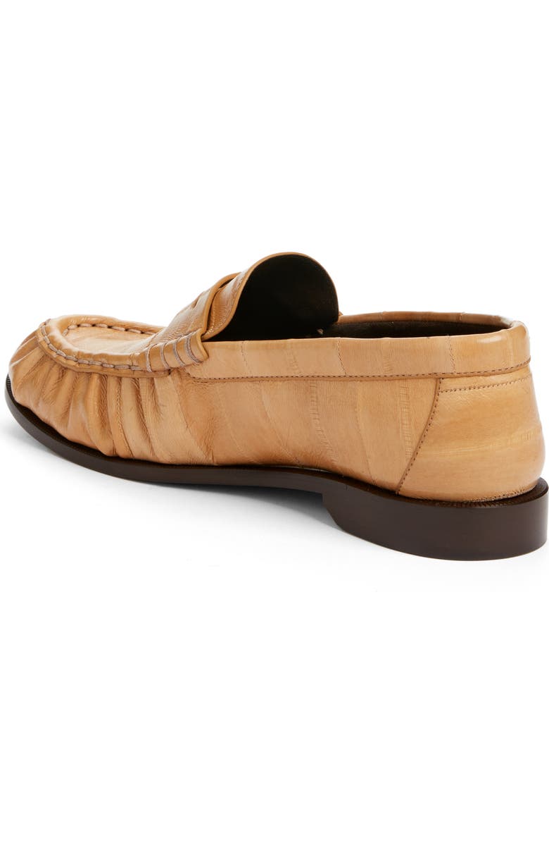 Saint Laurent Eelskin Embossed Loafer, Alternate, color, Soft Beige