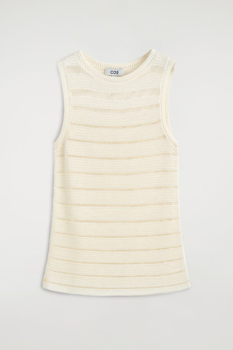 Ladder-stitch Knitted Top, Alternate, color, CREAM