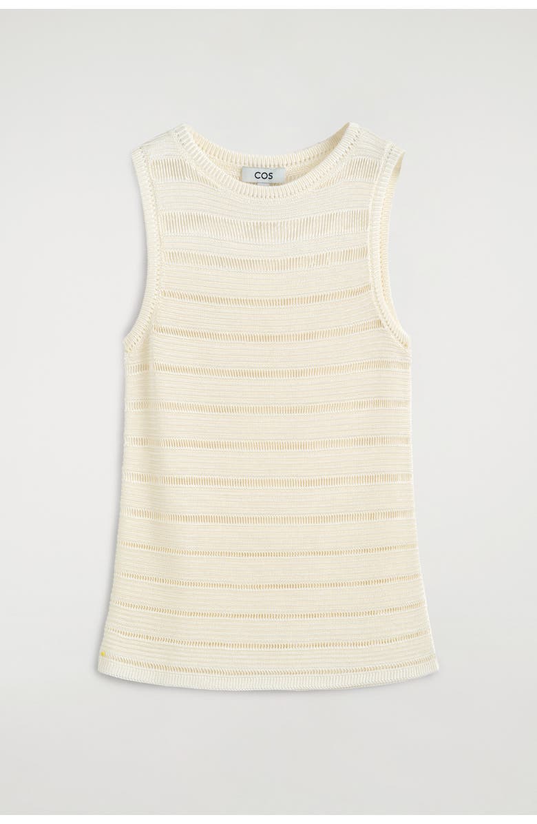 COS Ladder-stitch Knitted Top, Alternate, color, Cream