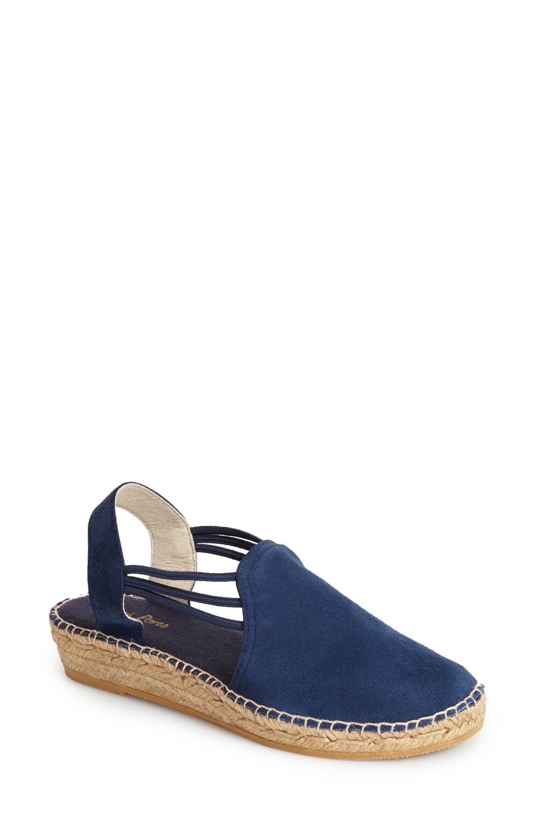 Toni Pons 'Nuria' Suede Sandal, Main, color, Navy