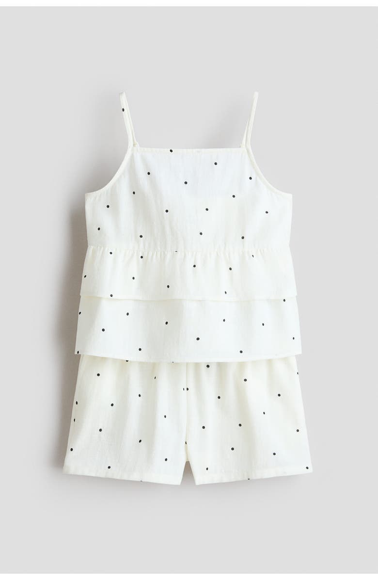 H&M 2-piece Printed Cotton Set, Main, color, White/Dotted