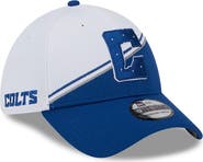 New Era Men's New Era White/Royal Indianapolis Colts 2023 Sideline 39THIRTY Flex Hat