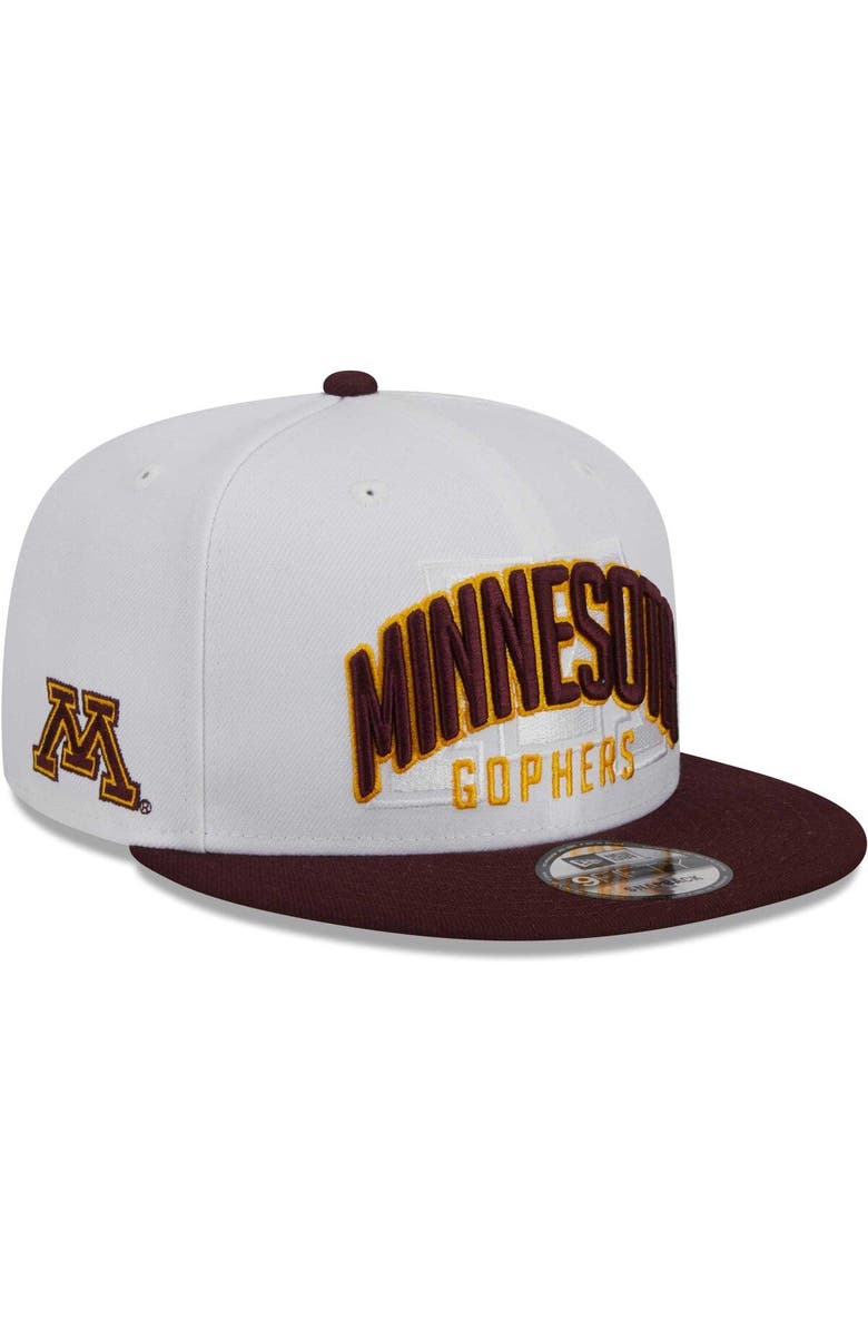 New Era Men's New Era White/Maroon Minnesota Golden Gophers Two-Tone Layer 9FIFTY Snapback Hat, Main, color, 