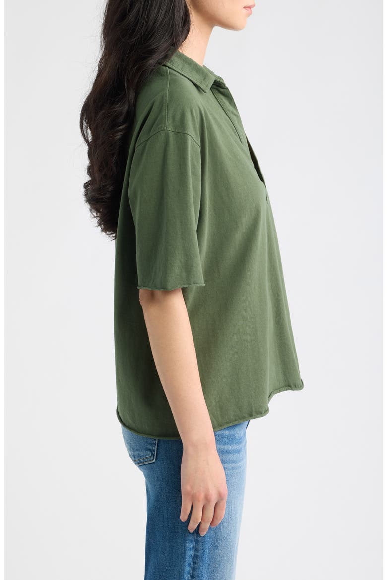 Patty Popover Henley Top, Alternate, color, NORI GREEN