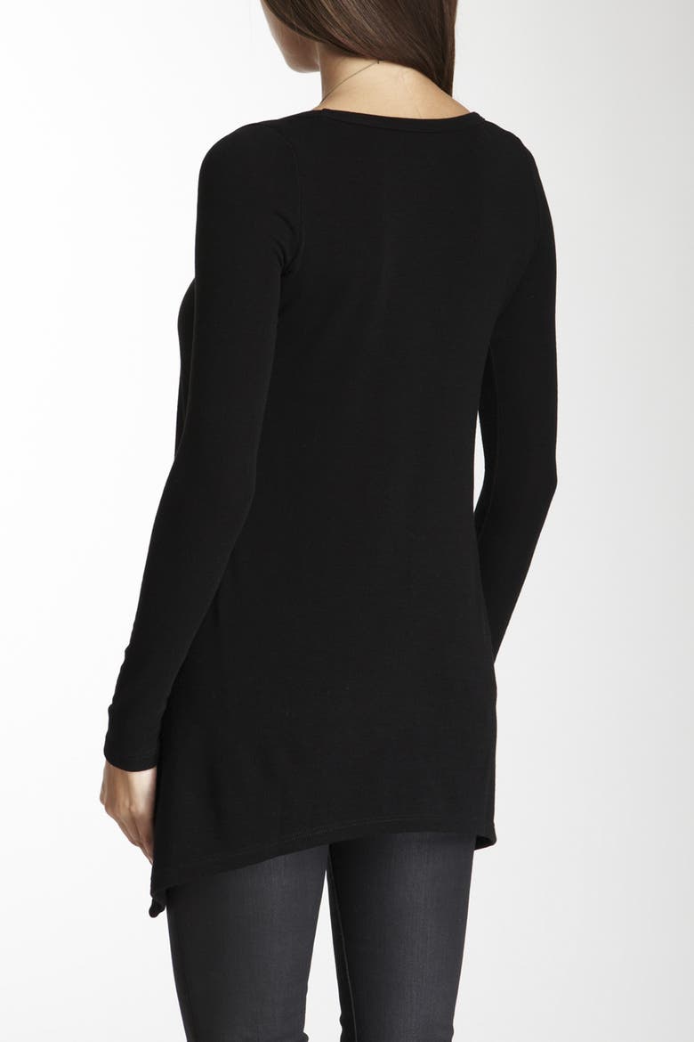 Long Sleeve Sharkbite Tunic Sweater, Alternate, color, black
