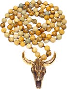 EYE CANDY LOS ANGELES Men's Owen Agate Bull Pendant Necklace