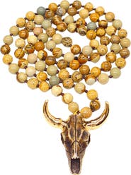 EYE CANDY LOS ANGELES Men's Owen Agate Bull Pendant Necklace
