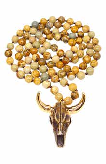 Men's Owen Agate Bull Pendant Necklace