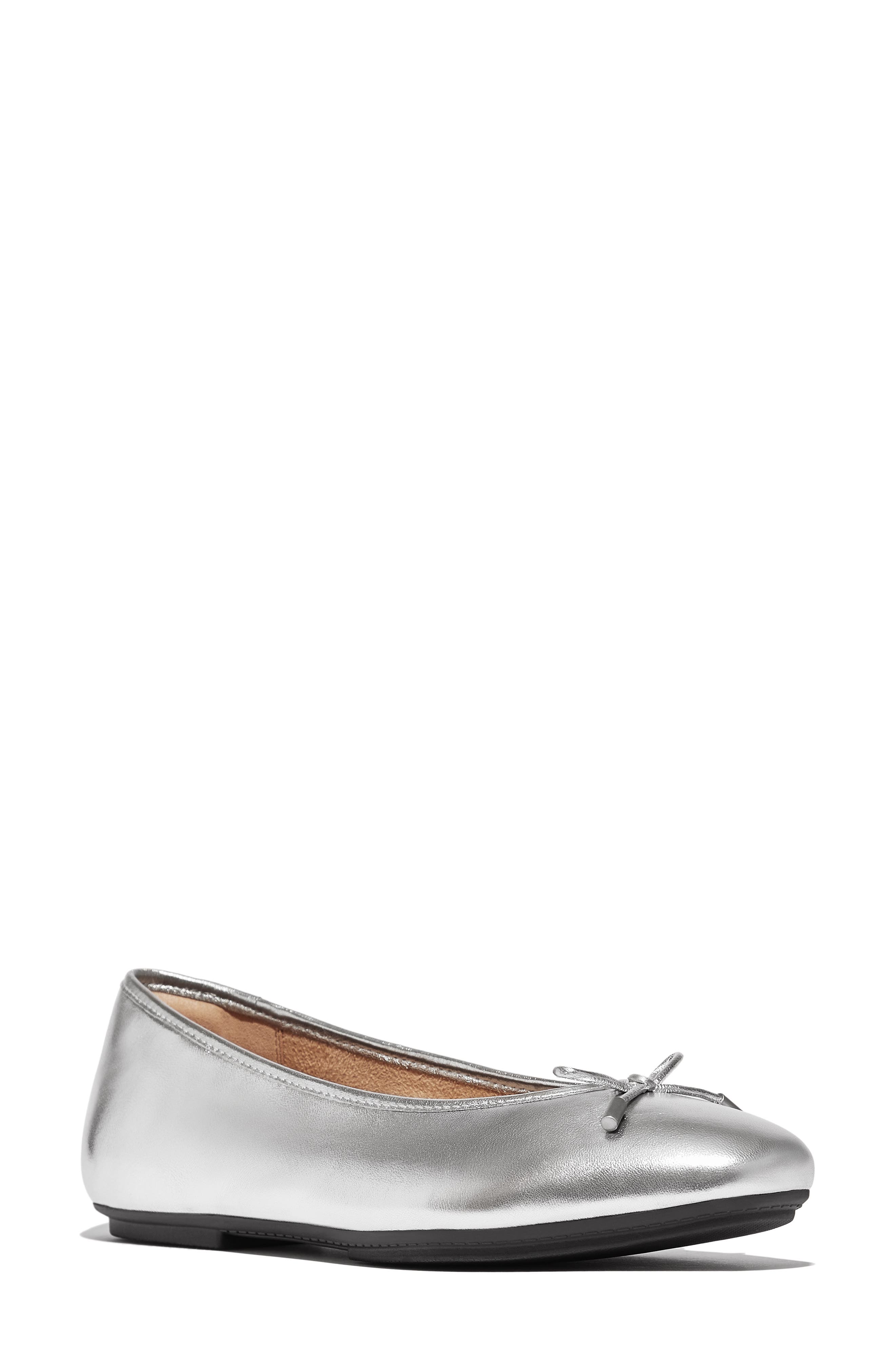 Delicato Ballet Flat, Main, color, SILVER