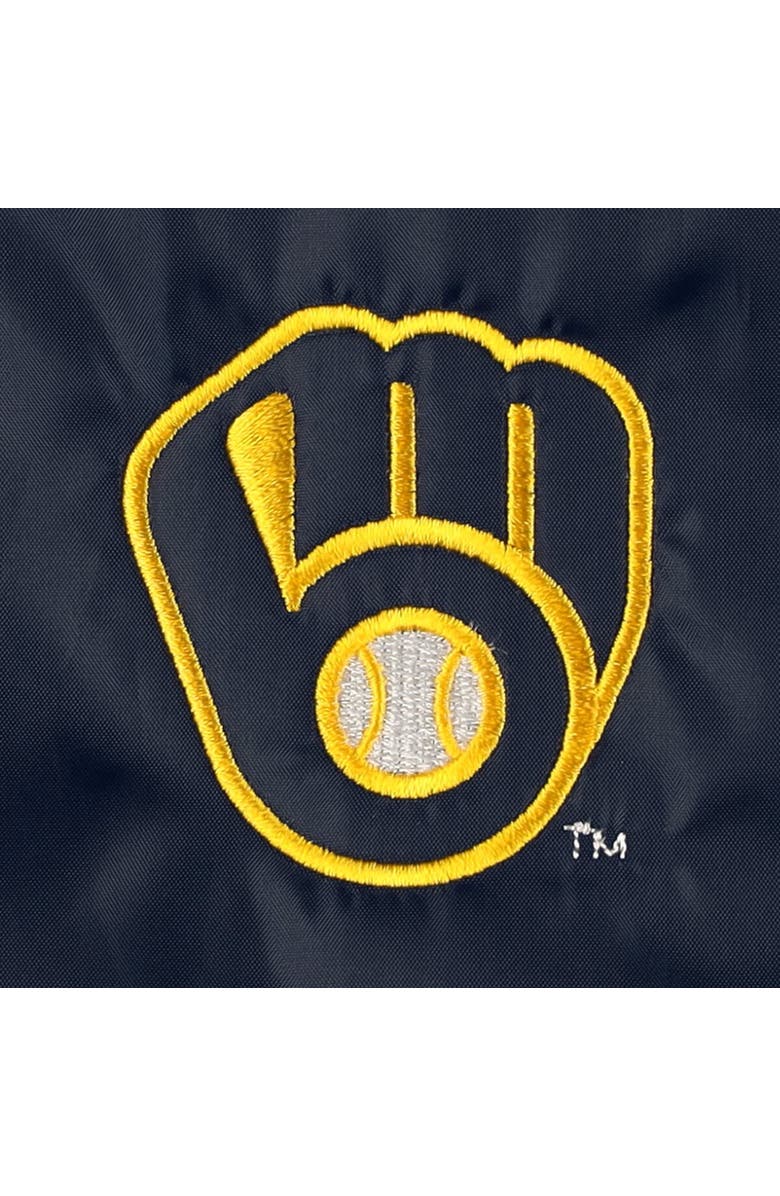 DUNBROOKE Men's Dunbrooke Navy Milwaukee Brewers Coach's Raglan Full-Snap Windbreaker Jacket, Alternate, color, Navy