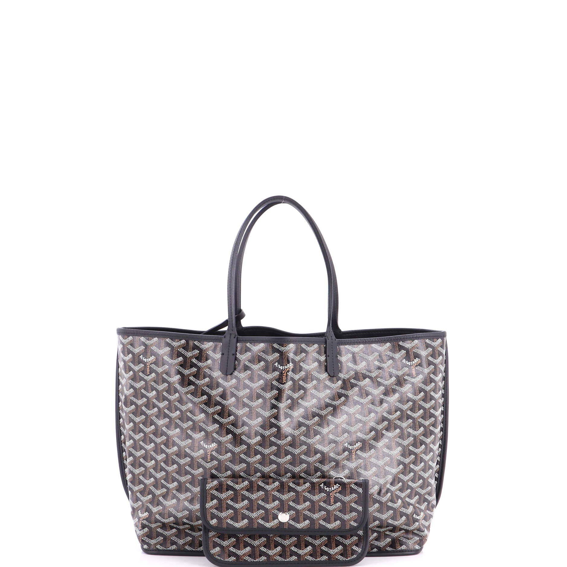 Pre-Owned Goyard Anjou Reversible Tote Coated Canvas PM, Alternate, color, Black
