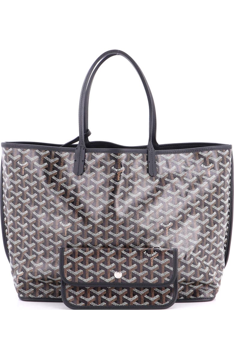 Pre-Owned Goyard Anjou Reversible Tote Coated Canvas PM, Alternate, color, Black
