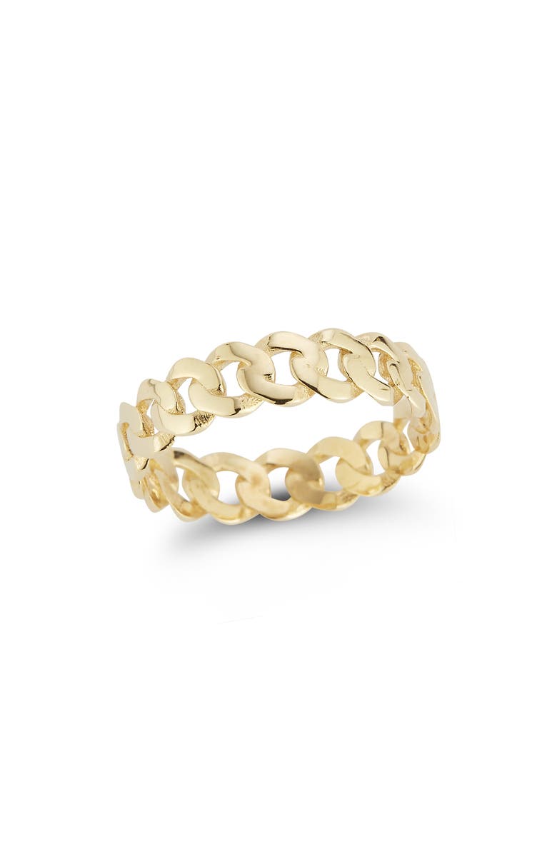 Ember Fine Jewelry Curb Chain Ring, Main, color, Gold