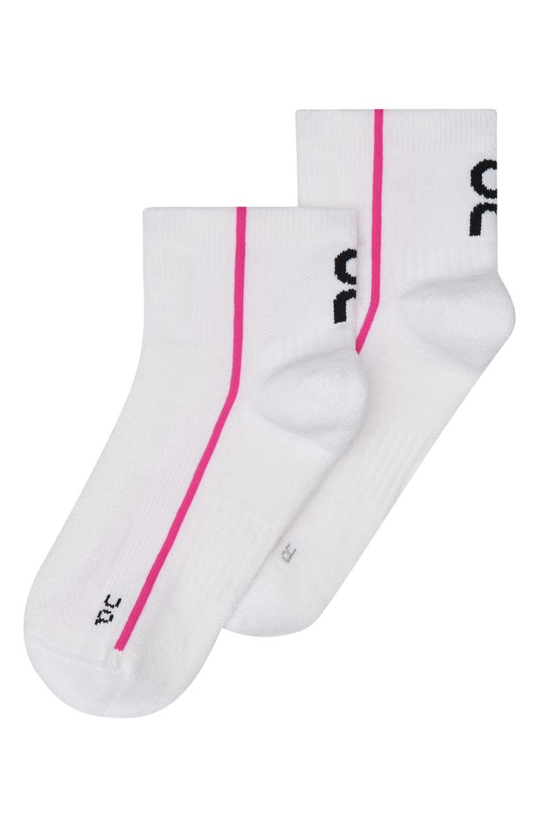 On Court Mid Socks, Alternate, color, White/ Pink