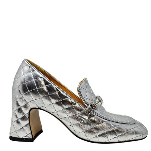 Madison Maison Heel Quilted Loafer In Silver